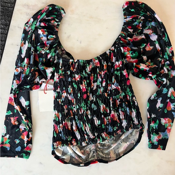 Open Edit Floral Ruched Top - Picture 5 of 5